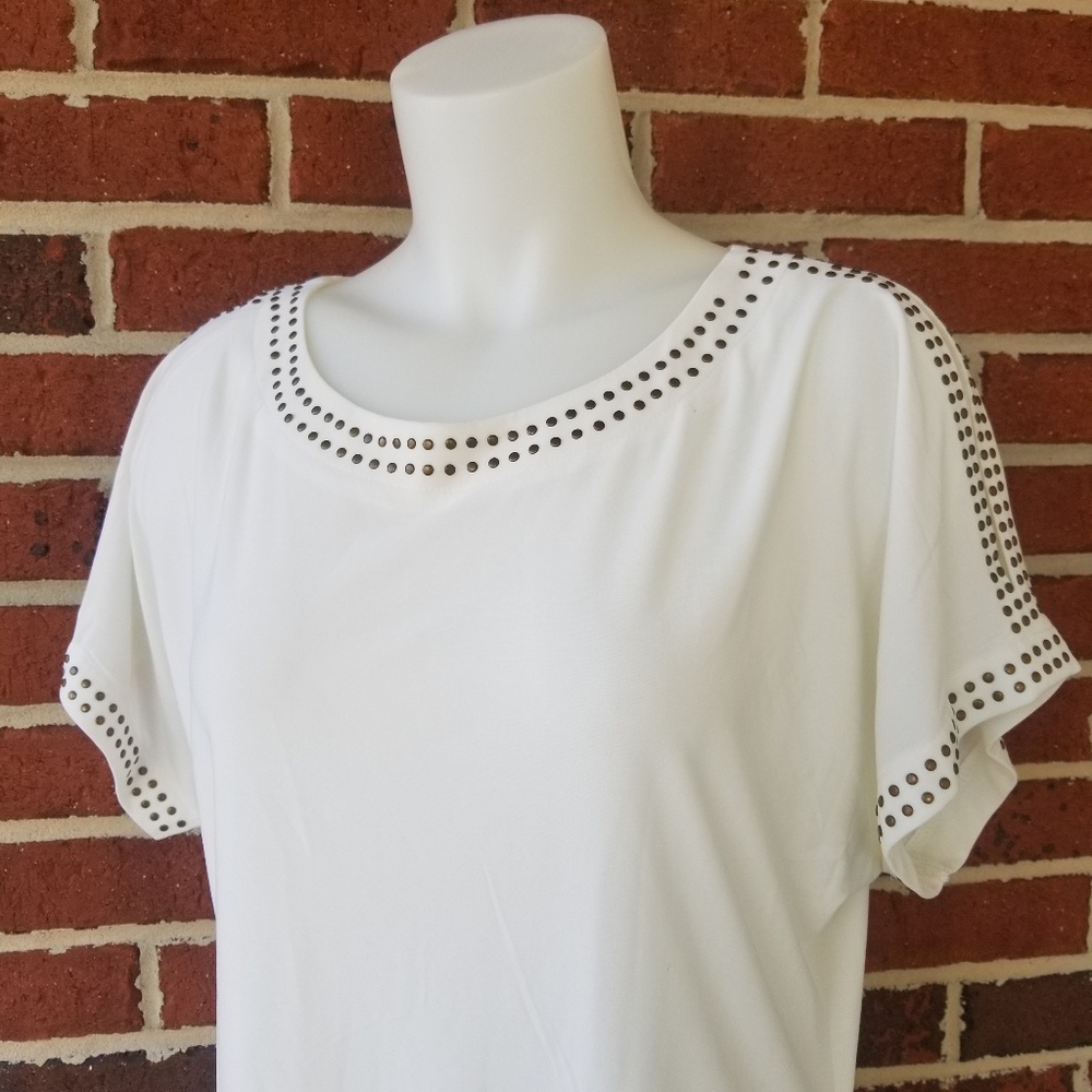 Espresso cold shoulder blouse